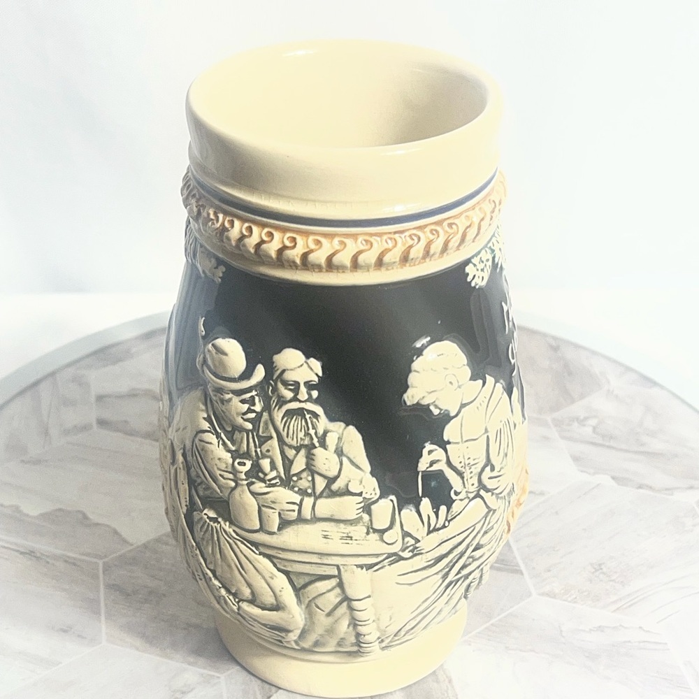 Vintage Style German Beer Stein Relief Scene Ceramic Mug With Handle - Picture 4 of 12